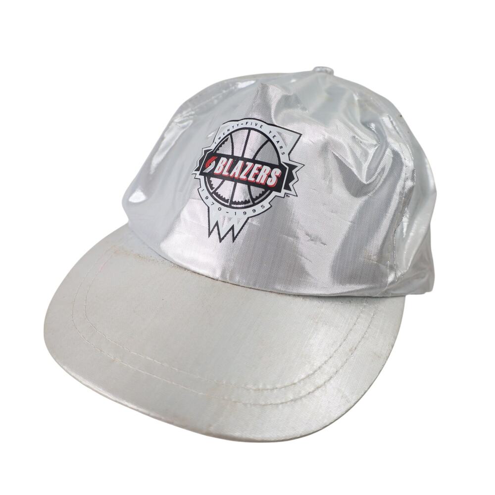 Vintage 90s Portland Blazers 25th Anniversary Metallic Snapback Hat